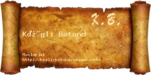 Kégli Botond névjegykártya